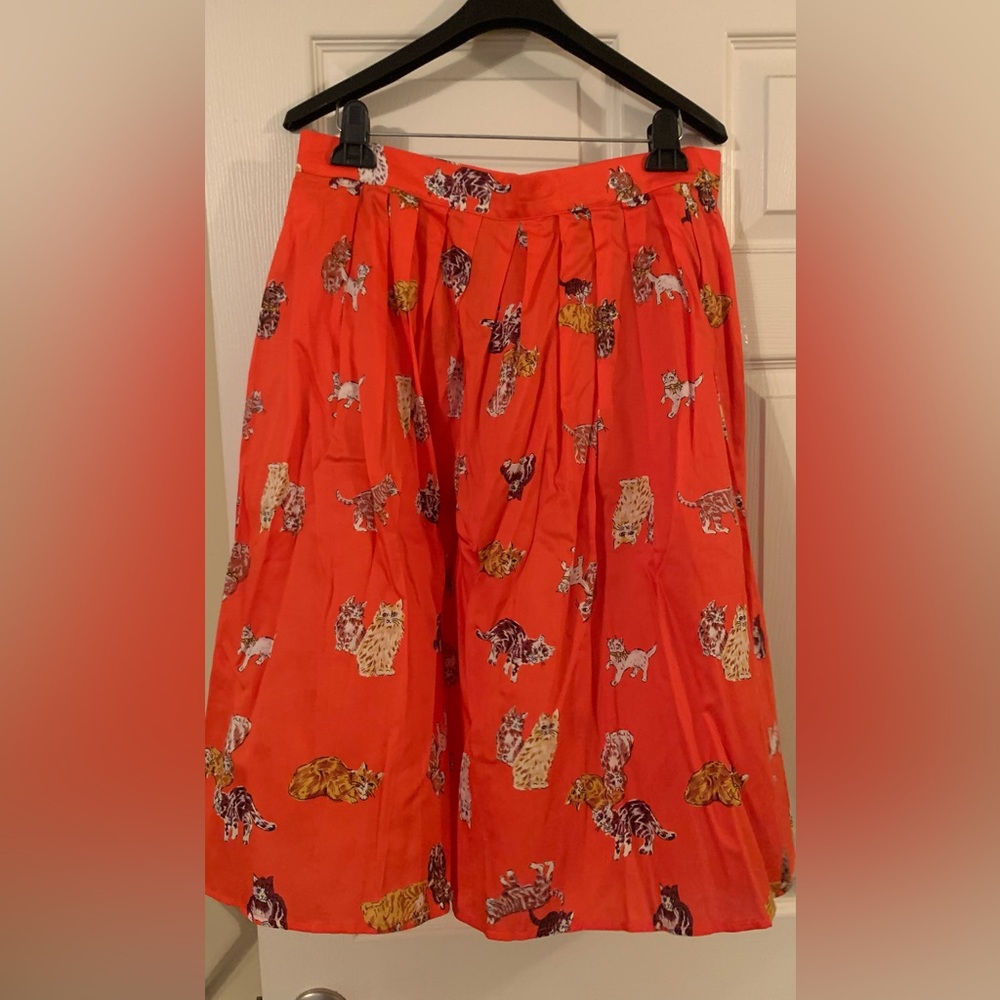 Modcloth size 14 orange cat swing skirt
